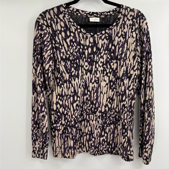 Dries Van Noten long sleeve shirt Purple cream black abstract pattern sz small - Picture 1 of 11